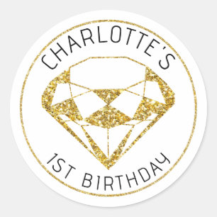 Gold Diamond Gem Birthday Gevor Sticker