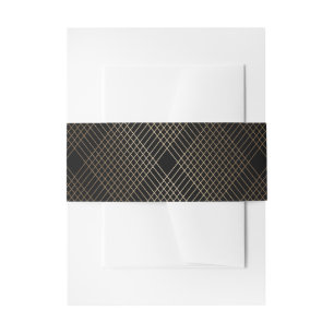 Gold Diamond Geometric Art Deco Black Gatsby Einladungsbanderole