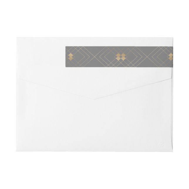 Gold Diamond Gray Geometric Deko Gatsby Wedding (Rückseite)
