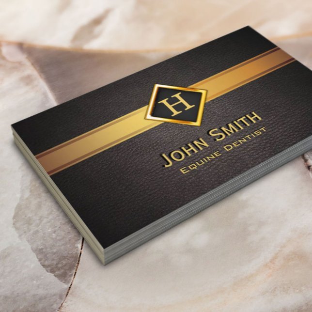 Gold Diamond Label Equine Dentist Business Card Visitenkarte (Von Creator hochgeladen)