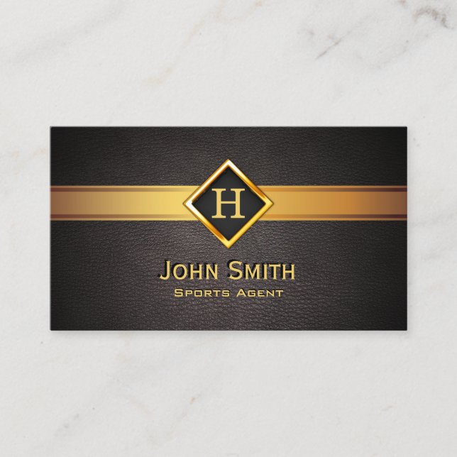 Gold Diamond Label Sports Agent Business Card Visitenkarte (Vorderseite)