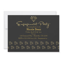 Gold Diamond Modern Design Engagement Party