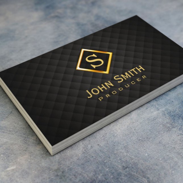 Gold Diamond Monogram Producer Business Card Visitenkarte (Von Creator hochgeladen)
