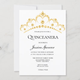 Gold Diamond Tiara Quinceanera Party laden Einladung