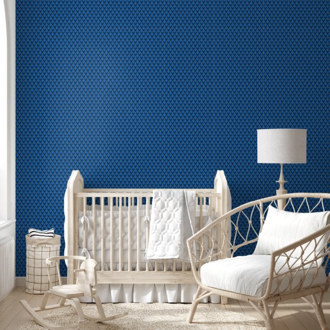 Gold Diamond tufted Navy Blue Tapete (Kinder)