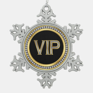 Gold Diamond VIP Weihnachten Schneeflocken Zinn-Ornament