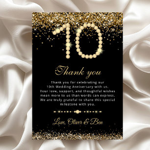Gold Diamonds 10. Jubiläums Danke Karte