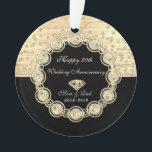 Gold Diamonds Black Chic 50. Hochzeitstag Ornament<br><div class="desc">Elegante stilvolle goldene Diamanten 50. Hochzeitstag Schmuck.</div>