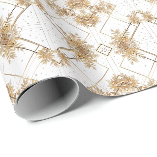 Gold Diamonds Geschenkpapier (Rolleneckpunkt)