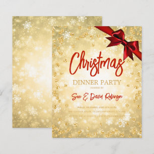 Gold Diamonds Glitzern Red Ribbon Weihnachtsfeiert