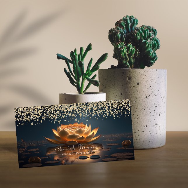 Gold Diamonds Lotus Dark Visitenkarte (Von Creator hochgeladen)