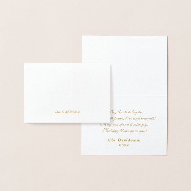 Gold Die schönste Zeit des Jahres Monogramm Folienkarte (Anzeige)