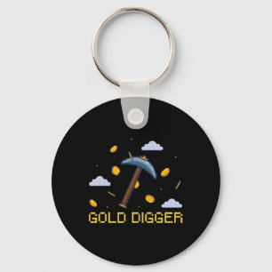 Gold Digger Treasure Jagd Gold Digging Pixel Schlüsselanhänger