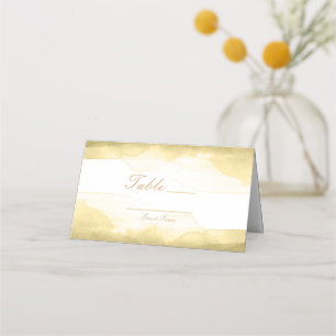 Gold Dijon Mustard Watercolor Tischnummer Sitzplat Platzkarte