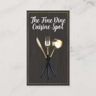 Gold Dinning Utensils Visitenkarte