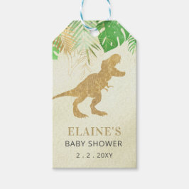 Gold Dinosaur Baby Dusche Danke Geschenkanhänger