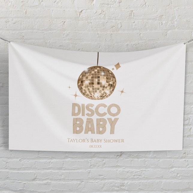 Gold Disco Ball 'Disco Baby' Babydusche Banner (Von Creator hochgeladen)