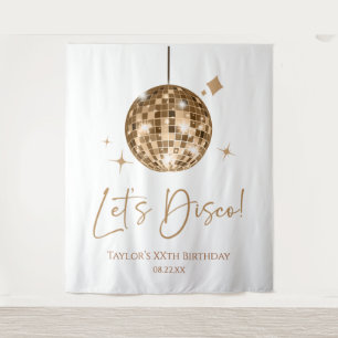 Gold Disco Ball Let's Disco Geburtstagsparty Wandteppich