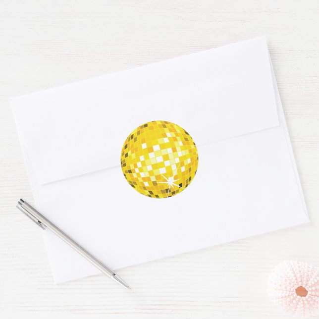Gold Disco-Ball-Muster Runder Aufkleber (Umschlag)