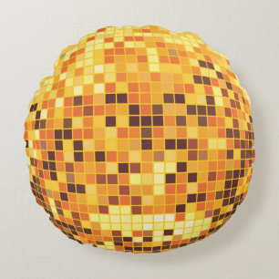 Gold Disco Ball Rundes Kissen