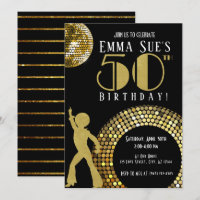 Gold Disco Ball Studio 54 Party 50. Geburtstag