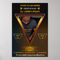 Gold DJ Music and Dance Gig Foto und Logo hinzufüg