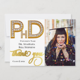 Gold Doctorate PhD Abschluss Foto Vielen Dank Einladung