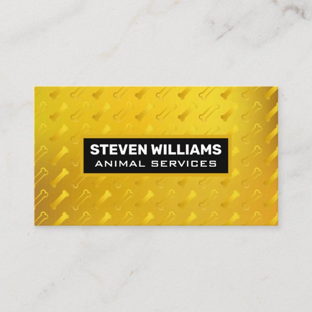 Gold Dog Bone Muster Business Card Visitenkarte (Vorderseite)
