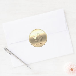 Gold Dog Pet Print, benutzerdefinierbar Text hinzu Runder Aufkleber