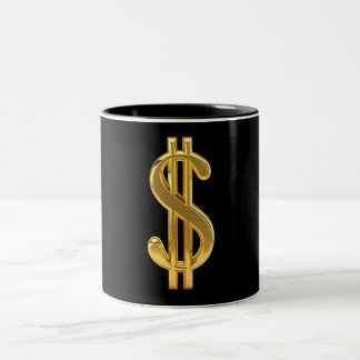 Gold-Dollar-Signatur-Tasse Zweifarbige Tasse