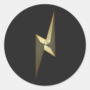 Gold Donner Blitzschwarz Runder Aufkleber