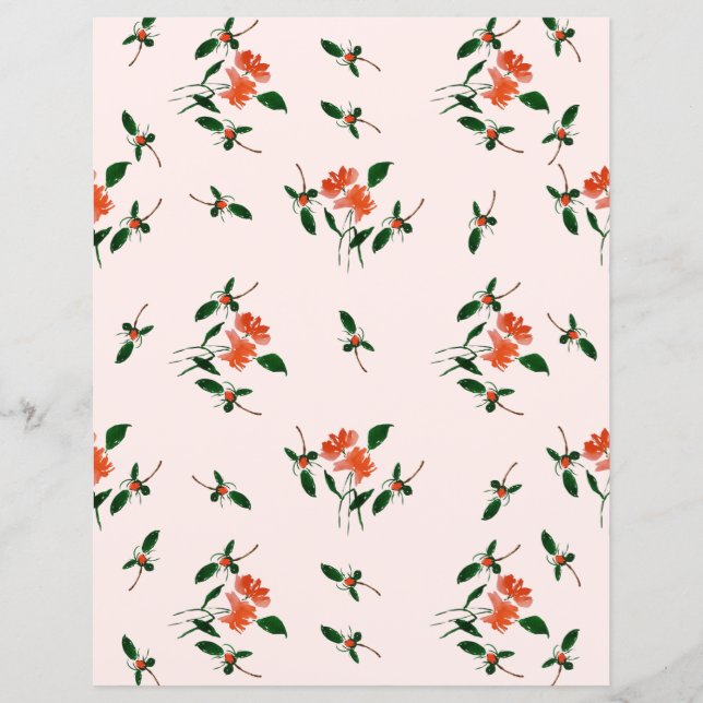 Gold Dots and Hand-Painted Florals Blush Pink (Vorderseite)