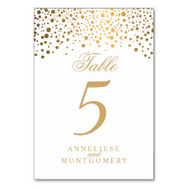 Gold Dots and White - Tischnummer