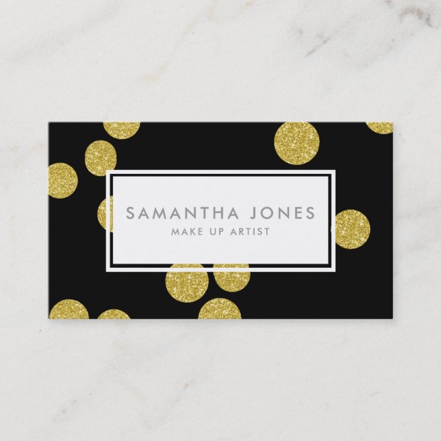 Gold Dots Classic Modern Make Up Artist Visitenkarte (Vorderseite)