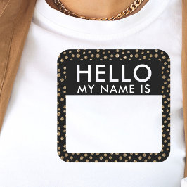 Gold Dots Hallo mein Name ist Stickers