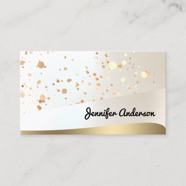 Gold Dots Moderne Elegante Metallic Beauty Visitenkarte (Vorderseite)