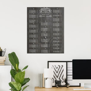 Gold Dots Wedding Chalkboard Gästekarte Poster