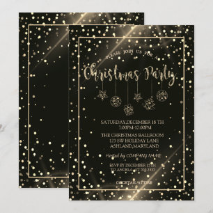 Gold Dots, Weihnachtsbälle Unternehmen Weihnachten Einladung