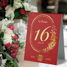Gold Double Happiness Wedding Tischaufsteller