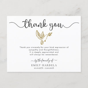 Gold Dove Beerdigung Einfaches Script Dankeschön K Postkarte