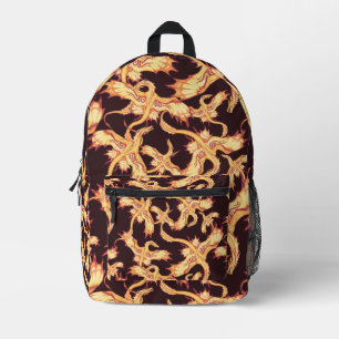 Gold-Drachen-Rucksack Bedruckter Rucksack