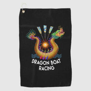 Gold Dragon Boat Racing Golfhandtuch
