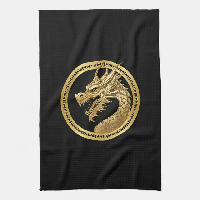 Gold Dragon- Geschirrtuch (Vertikal)