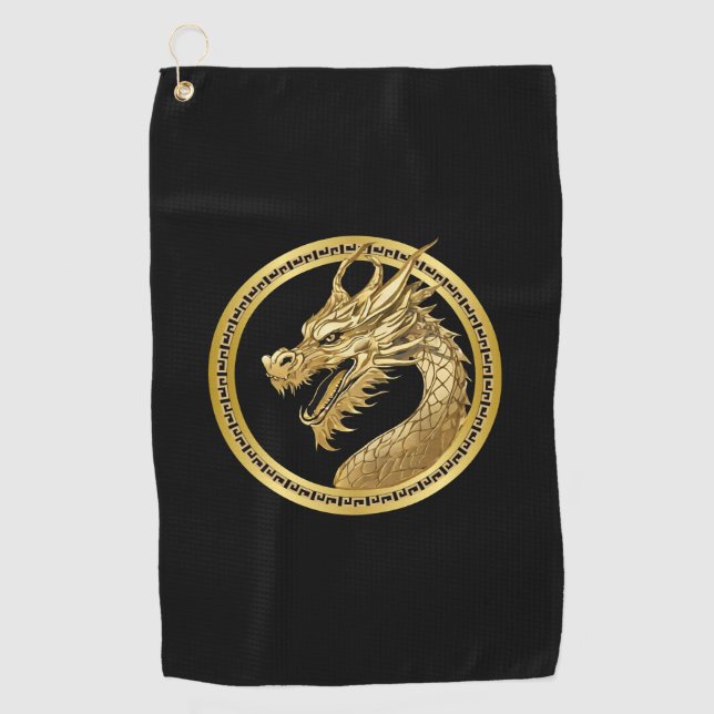 Gold Dragon- Golfhandtuch (Vorderseite)
