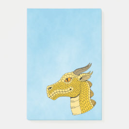 Gold Dragon Head in Profil Post-it Klebezettel