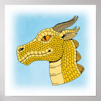 Gold Dragon Head in Profil