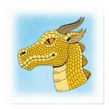 Gold Dragon Head in Profil