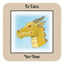 Gold Dragon Head in Profile Buchzeichen