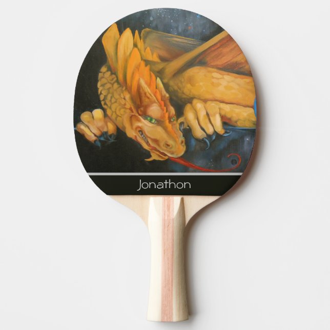 Gold Dragon Personalisiert Tischtennis Schläger (Vorderseite)