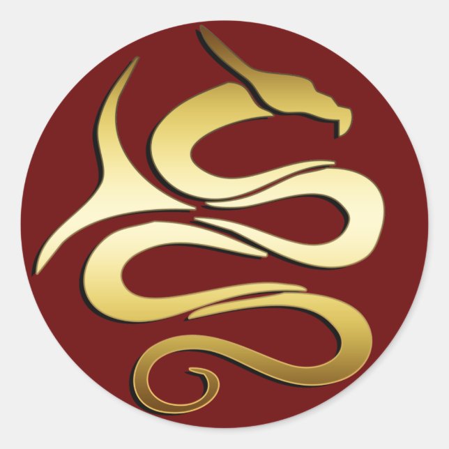 GOLD DRAGON RUNDER AUFKLEBER (Vorderseite)